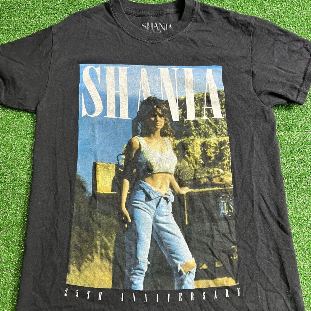 Shania Twain 25th Anniversary Graphic T-Shirt Black size‎ Small Short Sleeve